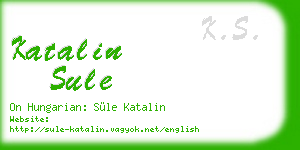 katalin sule business card